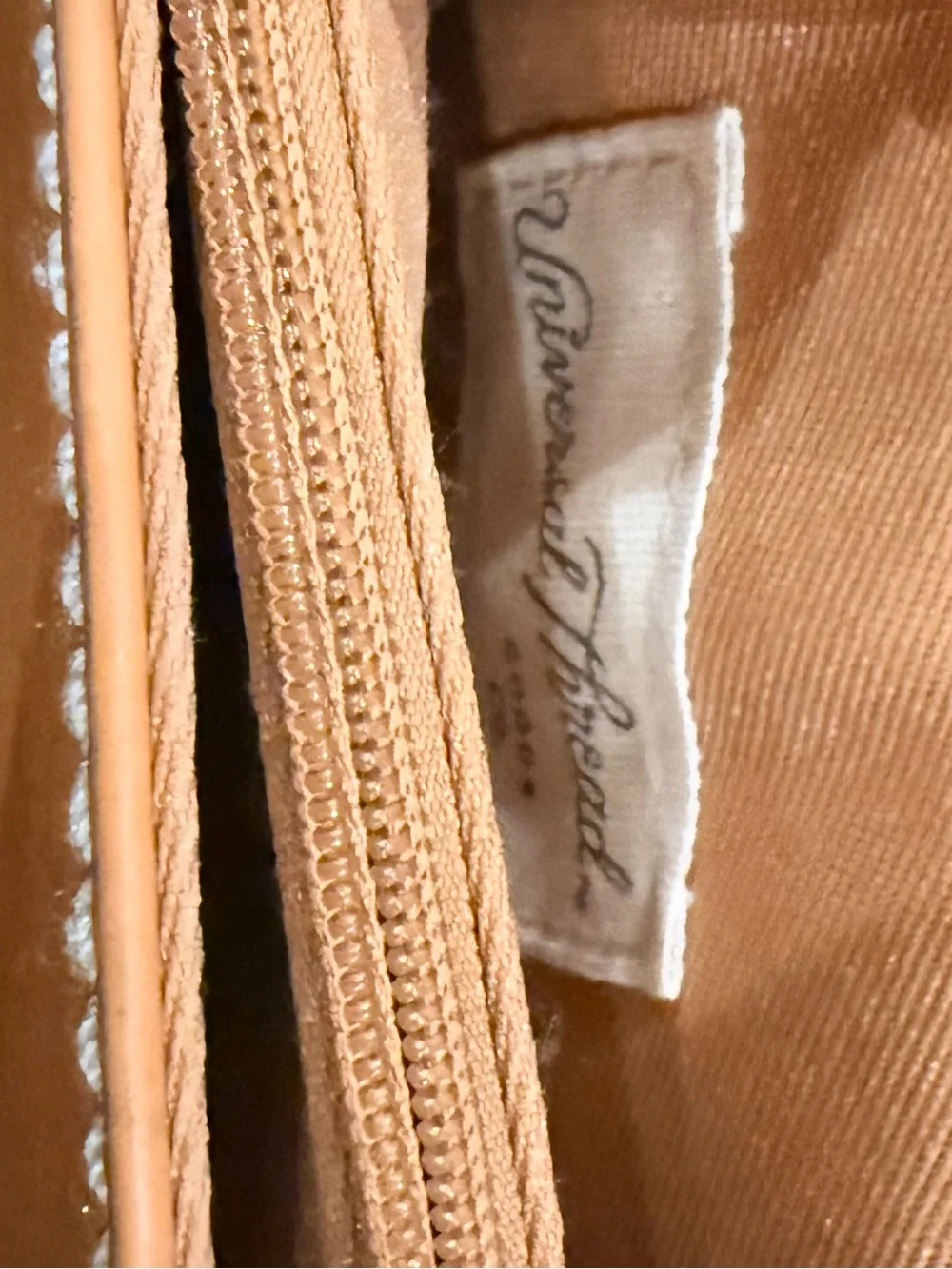 Universal Thread Tan Crossbody Saddle Bag with Contrast Stitching